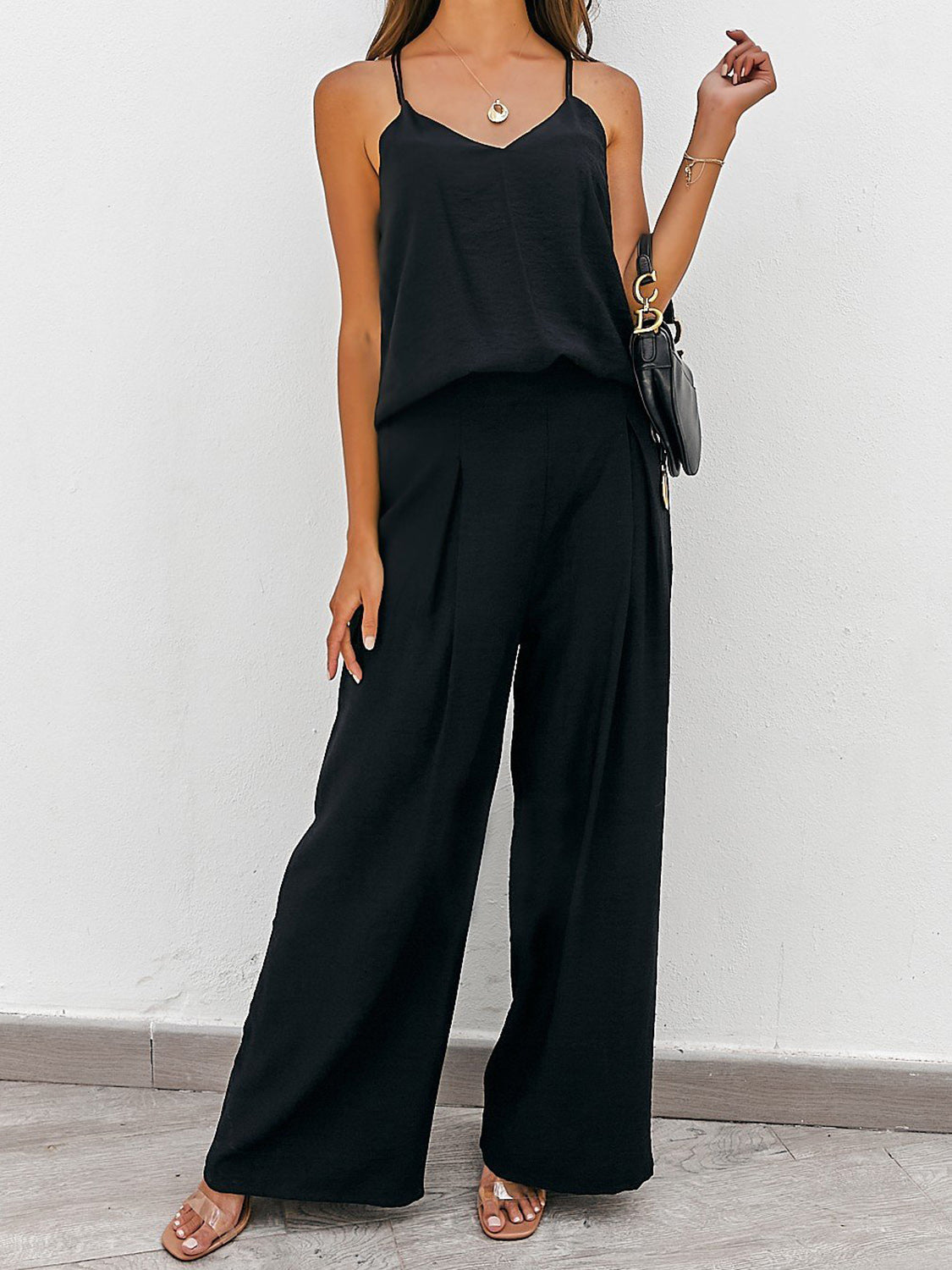 Connect The Dots Cami and Wide Leg Pants Set