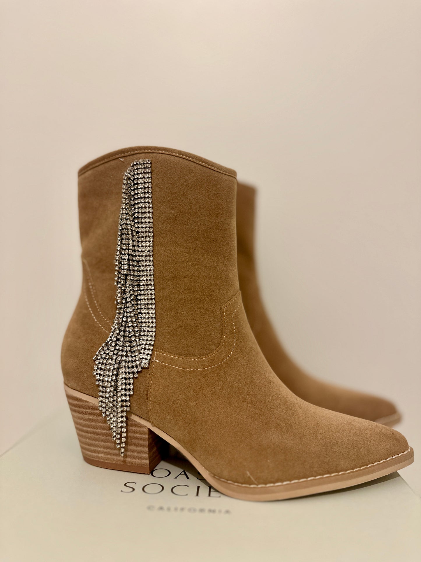 The Brynn Rhinestone Fringe Boot - Oasis Society