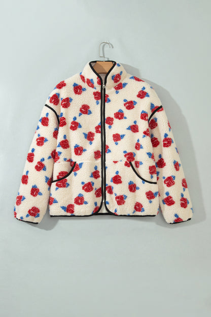 Get Stuff Done Floral Fleece Jacket