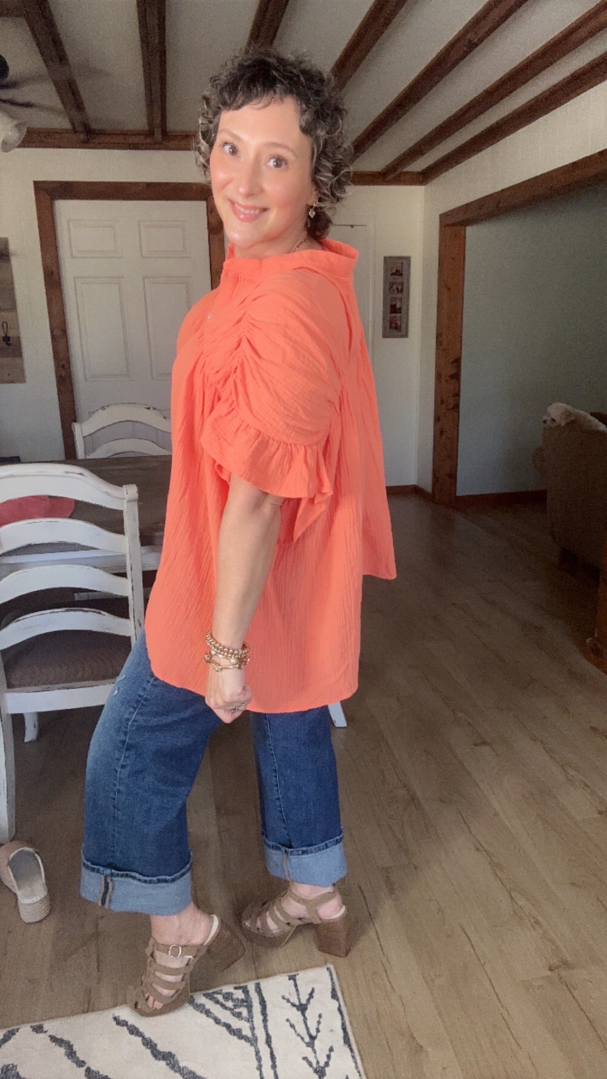The Margo Coral Top