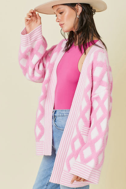 Pink Rhombus Cardigan