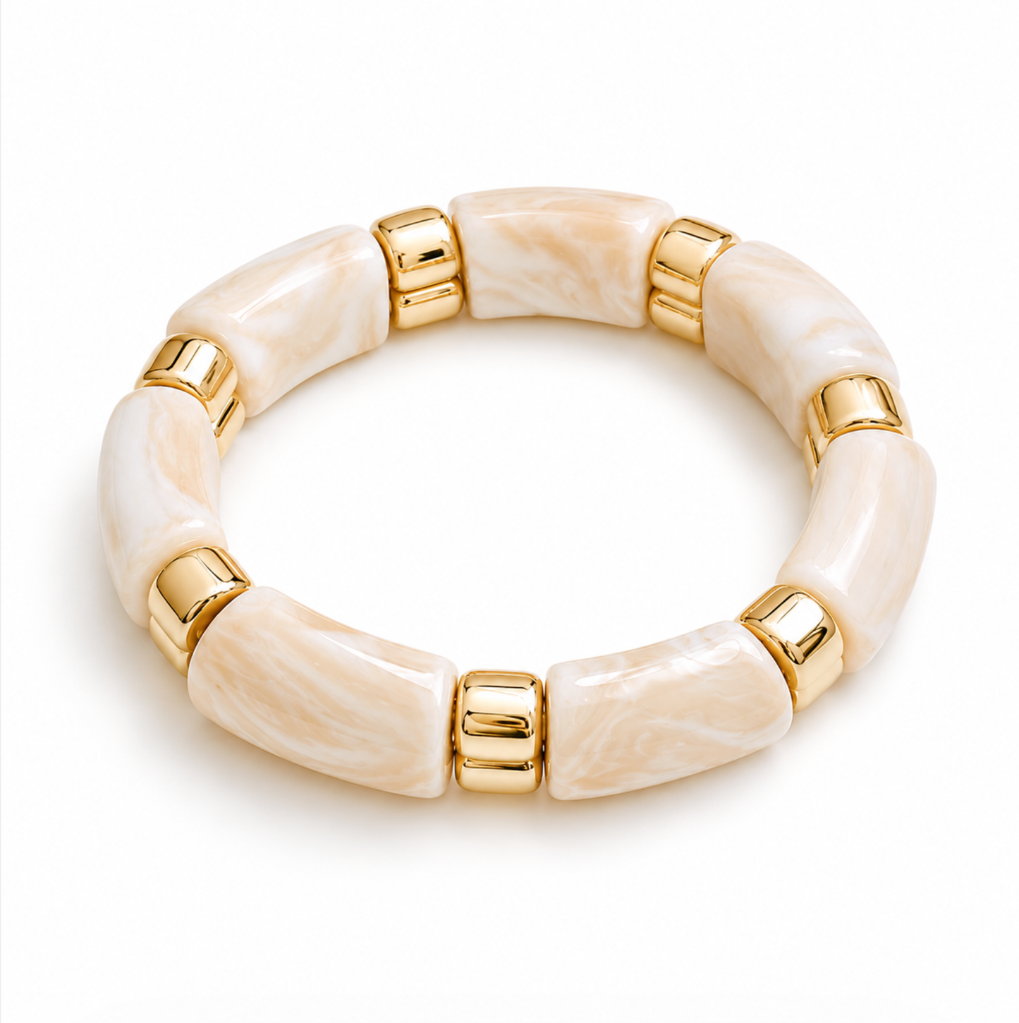 Ivory Tide Resin Stretch Bracelet