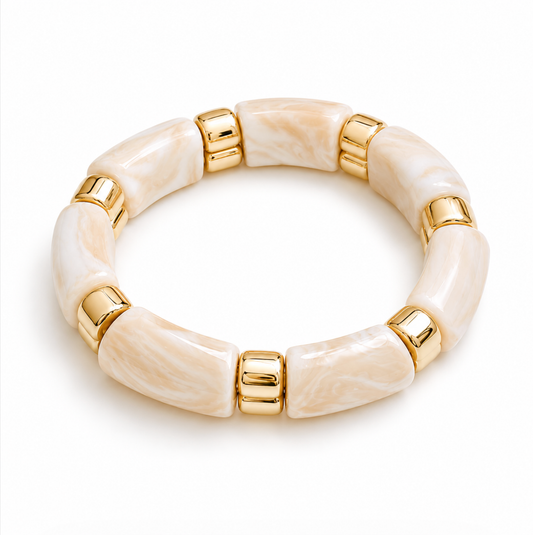 Ivory Tide Resin Stretch Bracelet