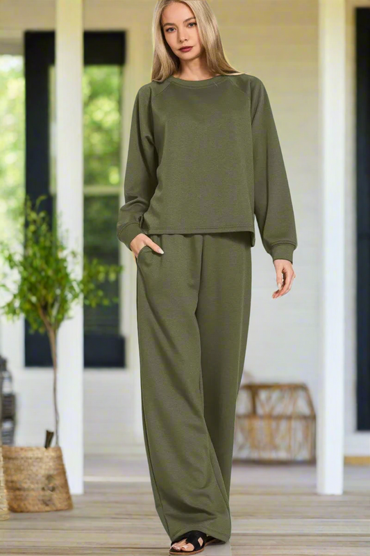 Olive You Scuba Crewneck Set