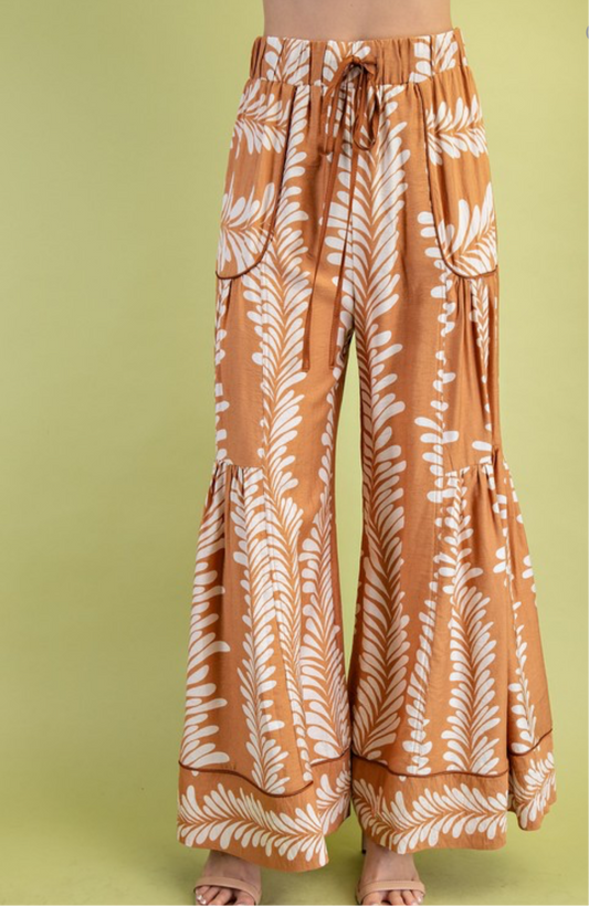The Beachy Wide Leg Pants Tan
