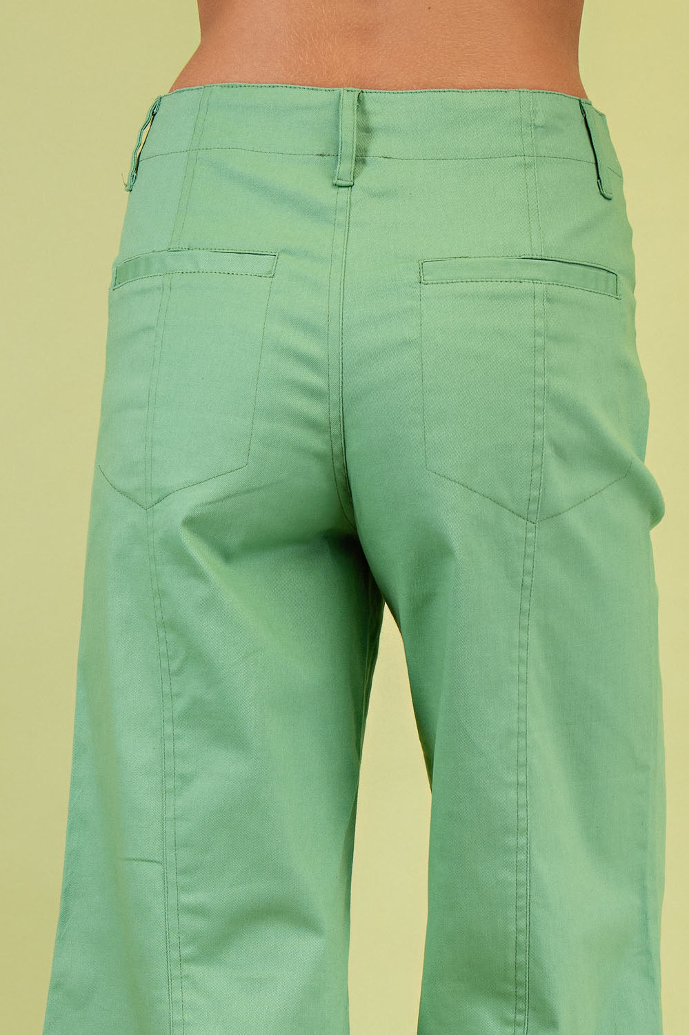 The Margo High Waisted Crop Seam Pants Apple Green