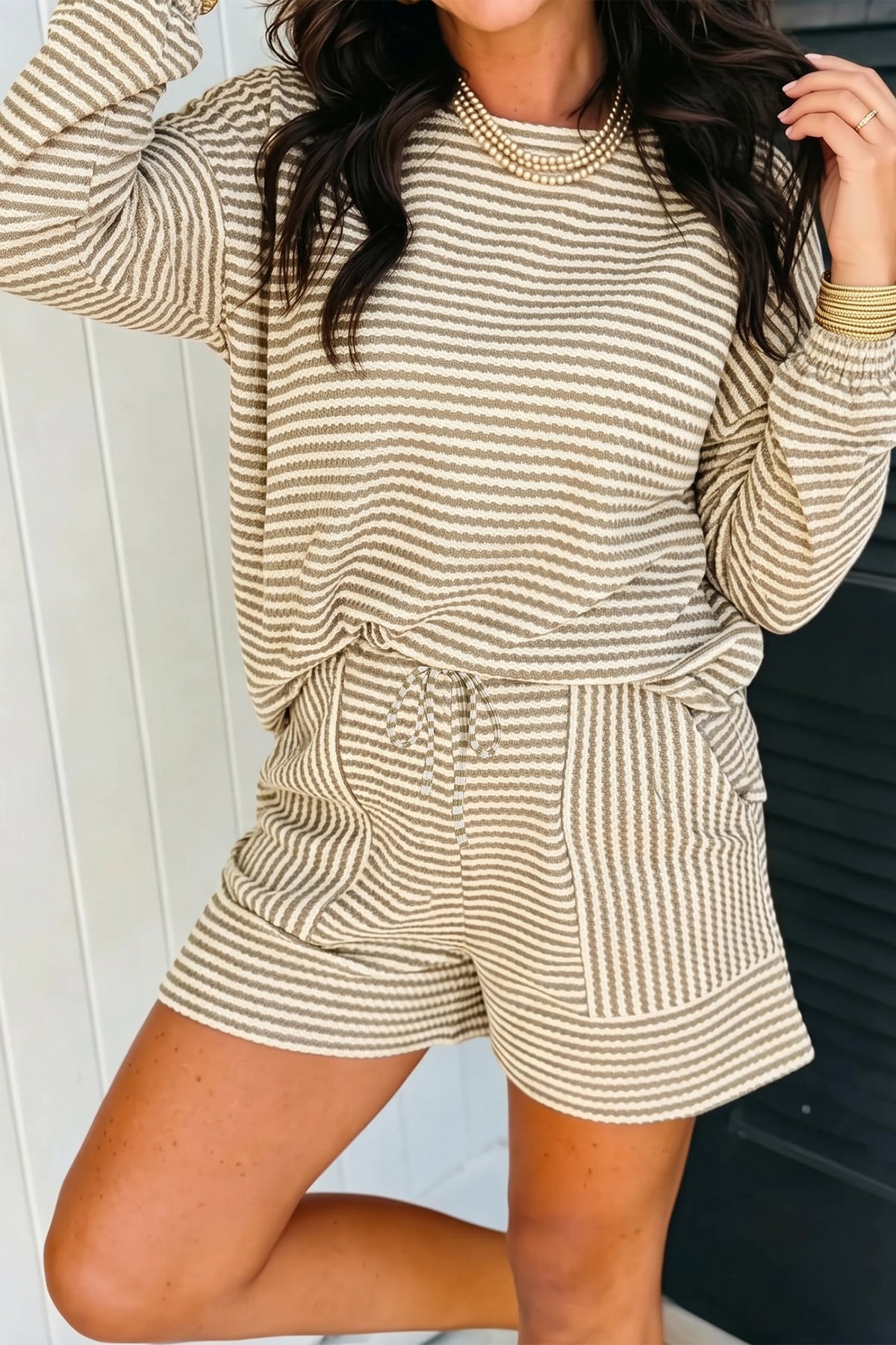 Lucky Enough Striped Shorts Set