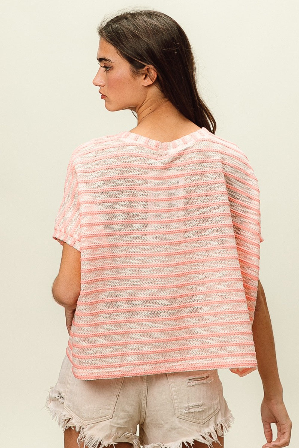 BiBi Holly Braid Striped Top