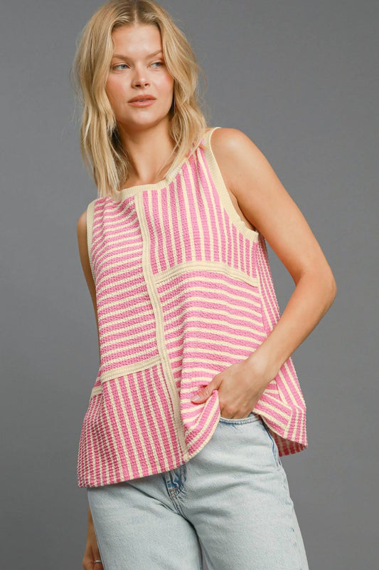 Umgee Pink Striped Tank