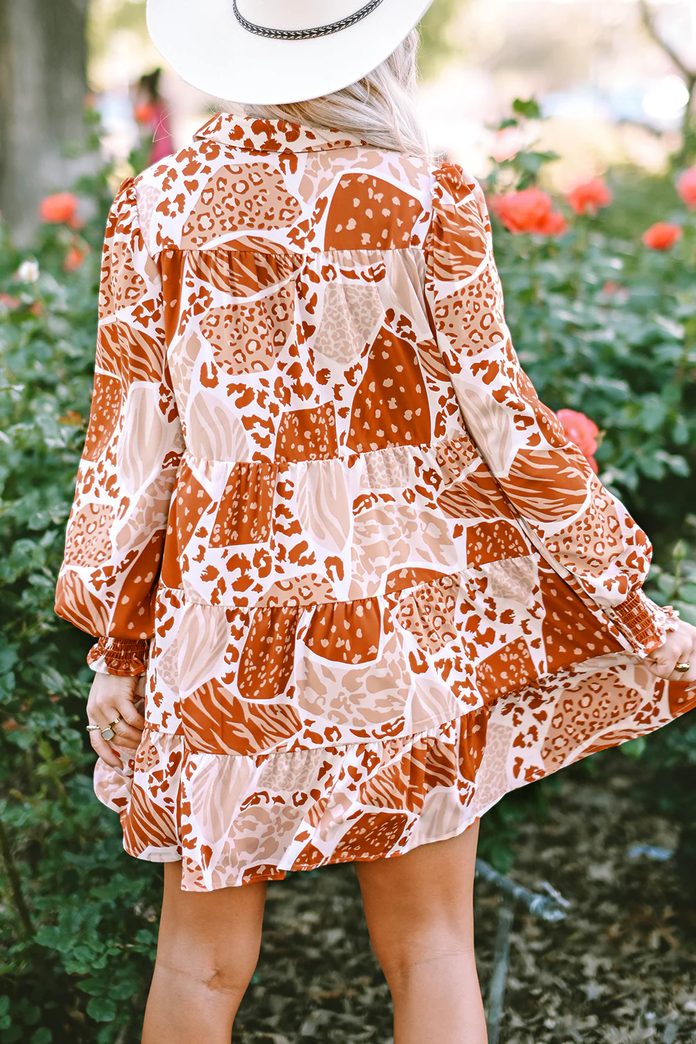 Pumpkin Latte Leopard Mini Dress