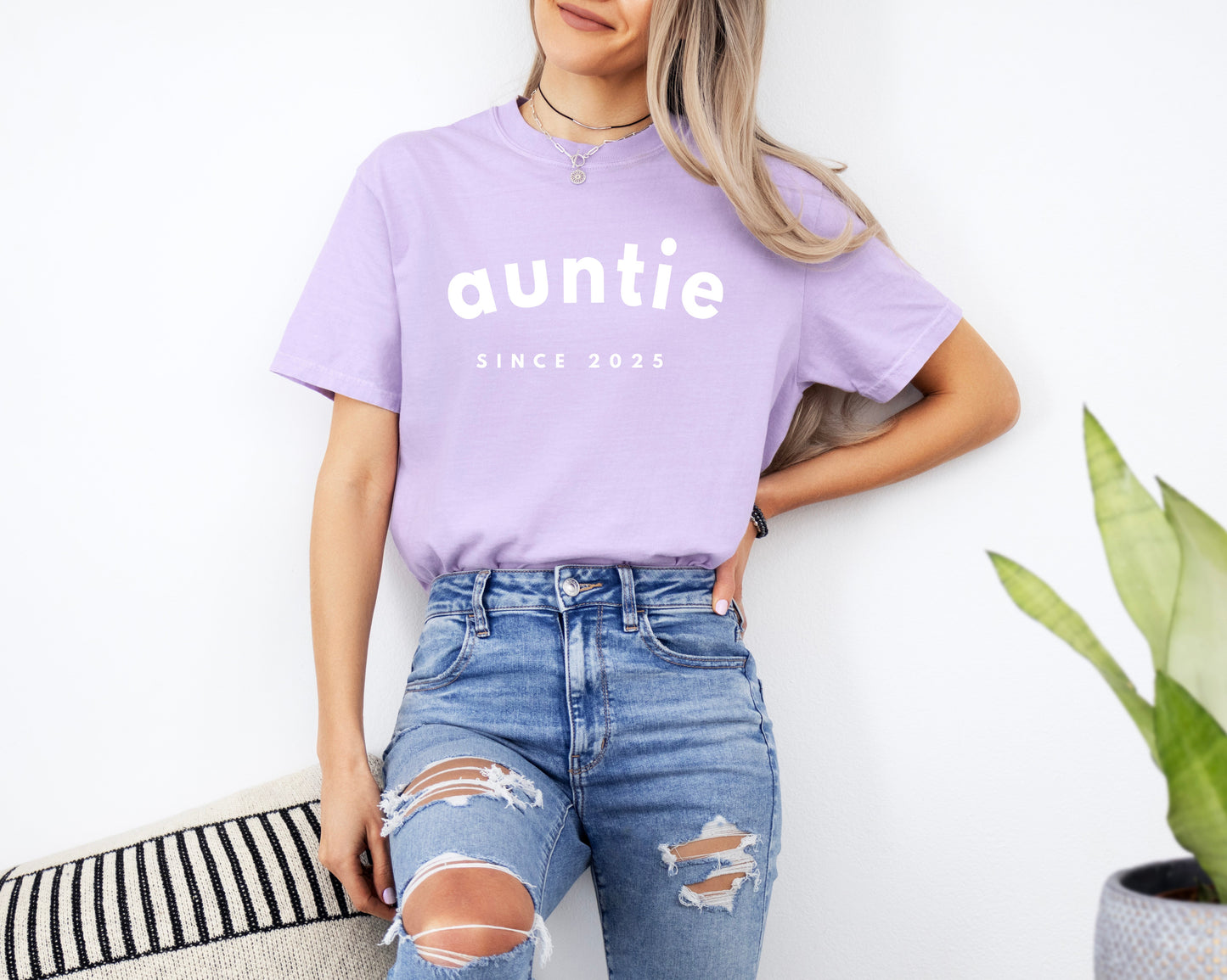 Aunt Personalized Est Year Comfort Colors Graphic Tees