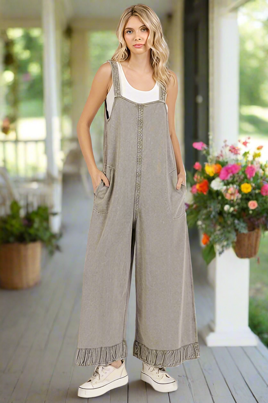 Bella Ruffled Hem Wide Leg Jumpsuit
