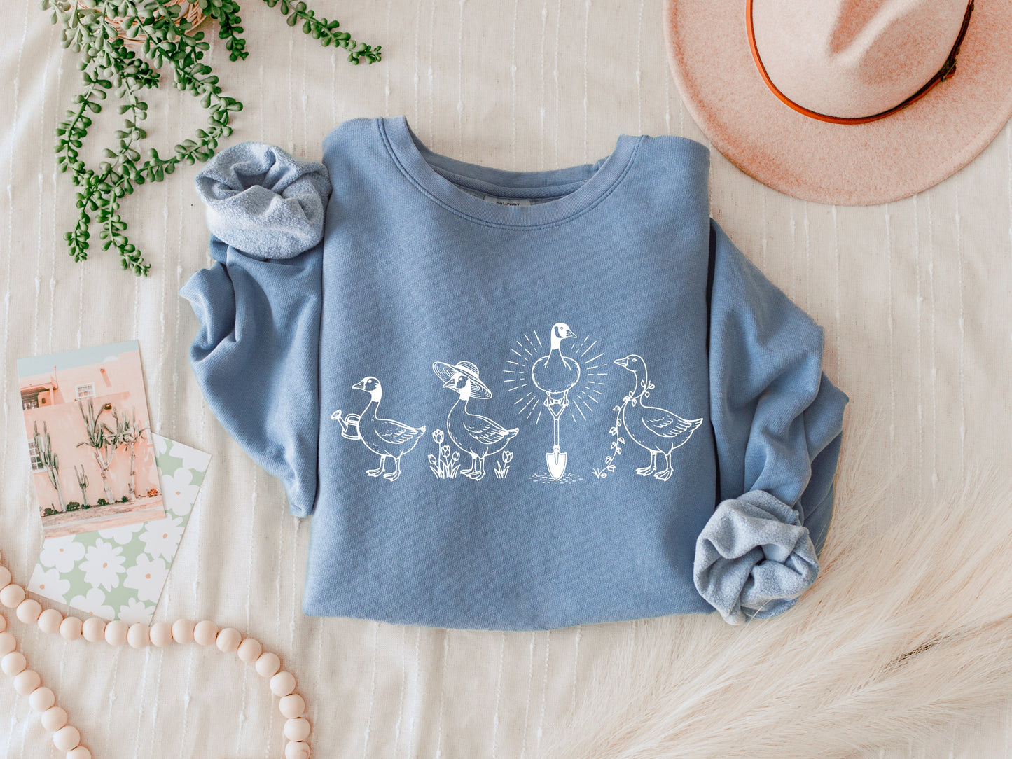 Goose Gardening Plant Botanical Garment Dyed Comfort Colors Sweatshirt