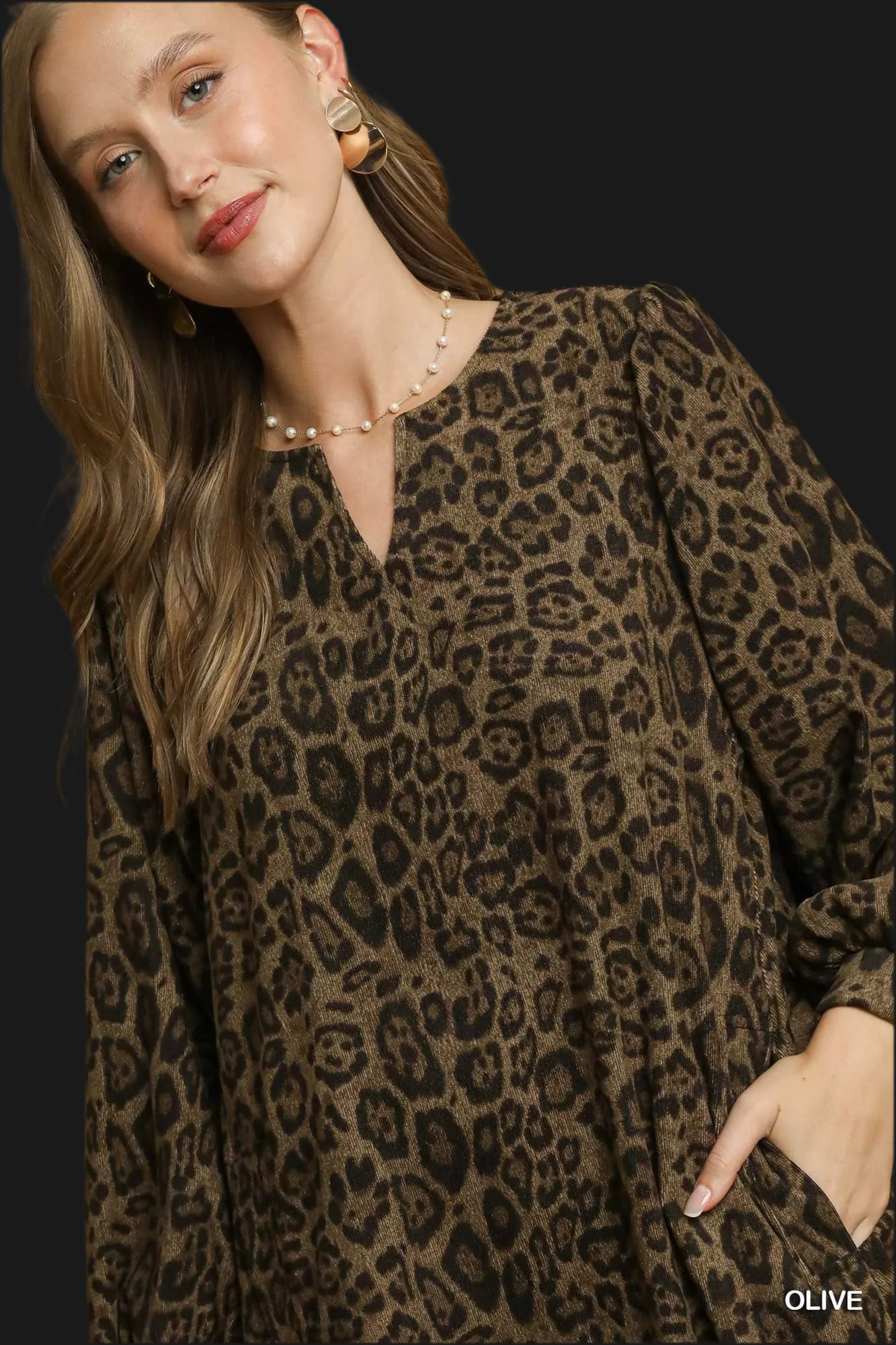 Umgee Leopard Print Swing Dress