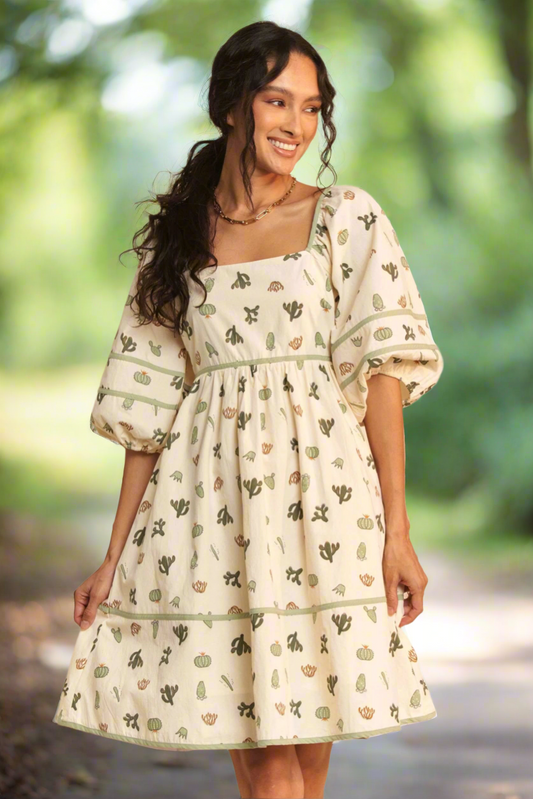 Davi & Dani Desert Poplin  Mini Dress