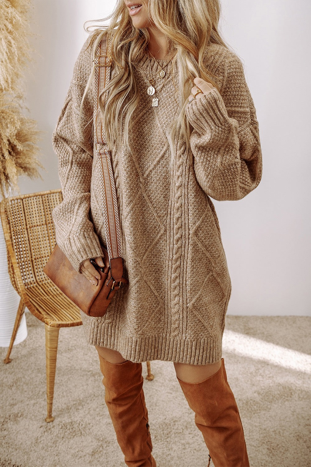 Riley Cable Knit Sweater Dress