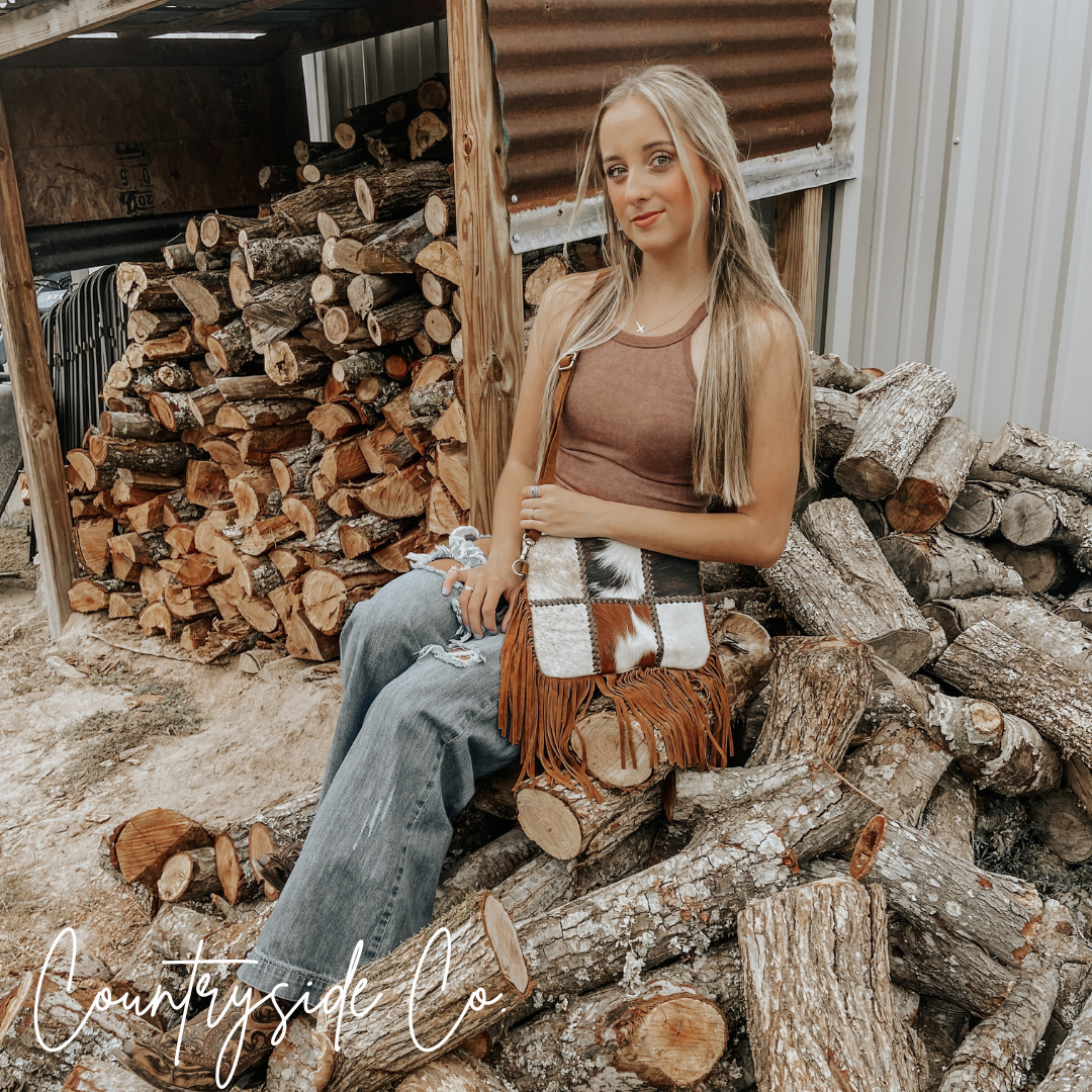 Chesney Cowhide Western Purse