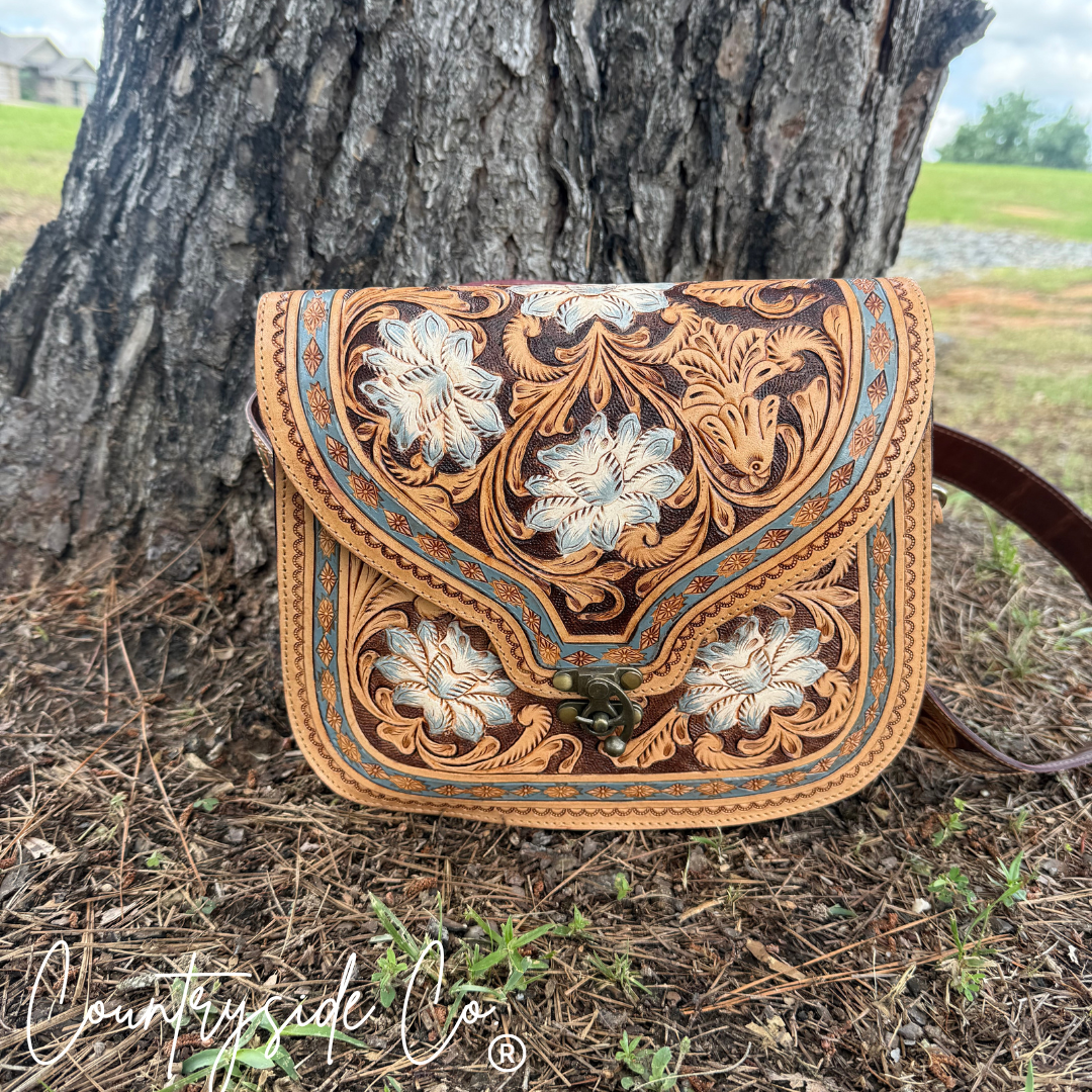 Stella Tooled Leather Concealed Carry Handbag