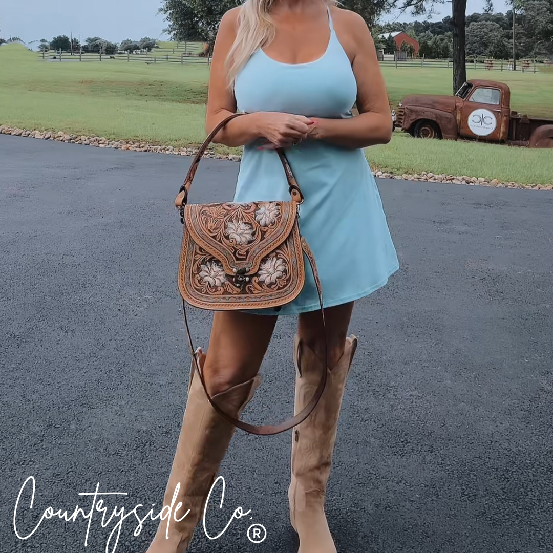 Stella Tooled Leather Concealed Carry Handbag