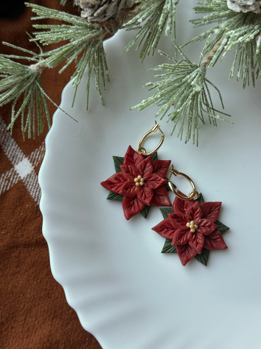 Red Poinsettia Hoops