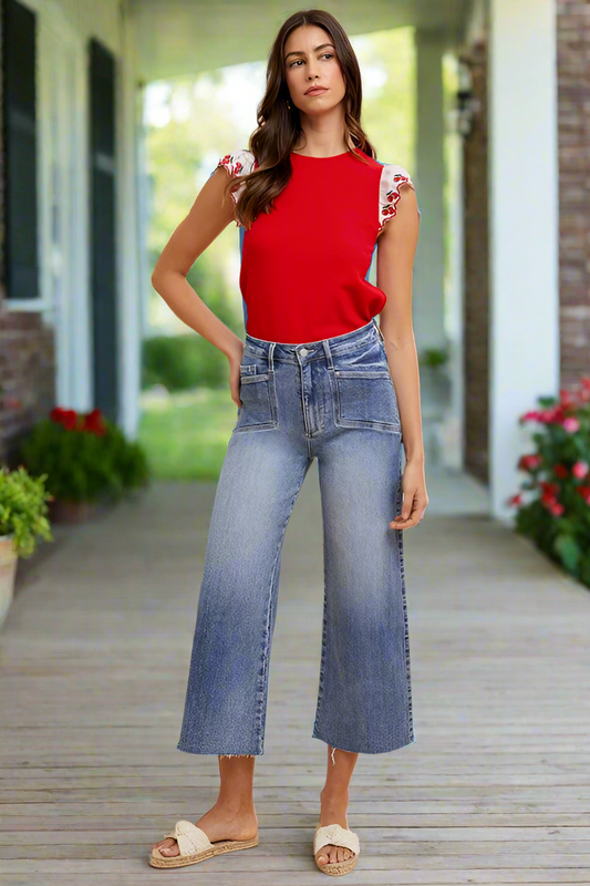 Annie Wear High Waisted Wide Leg Jeans