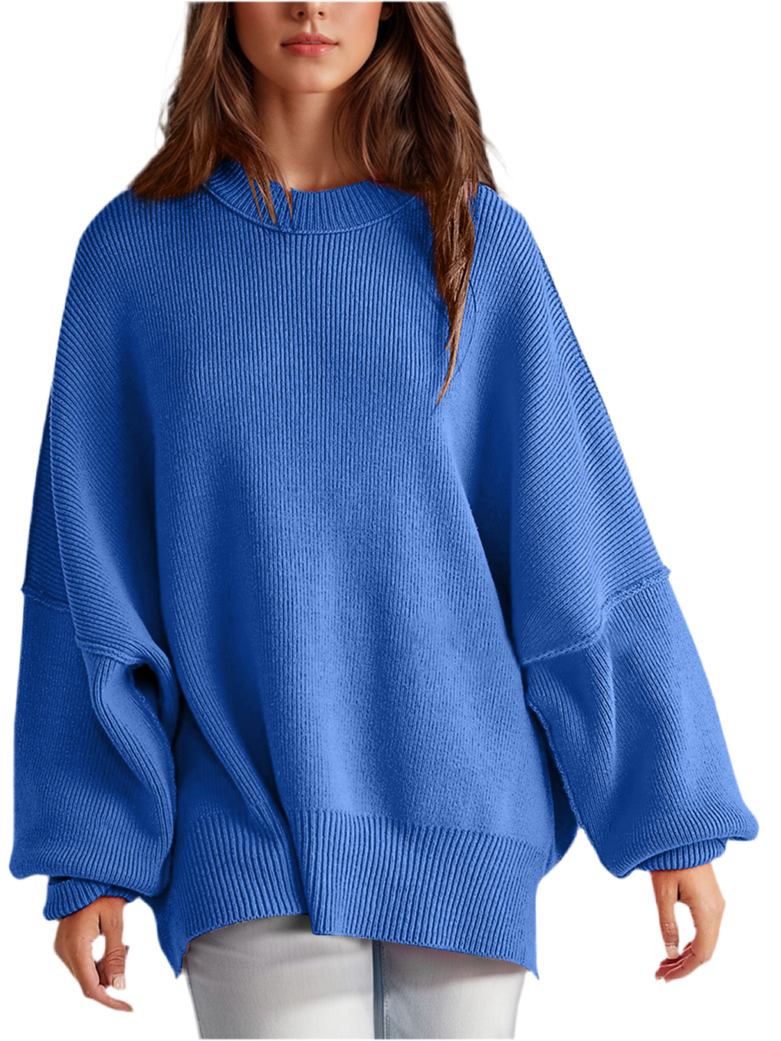 Mandy Side Slit Sweater  Oversized Pullover Sweater