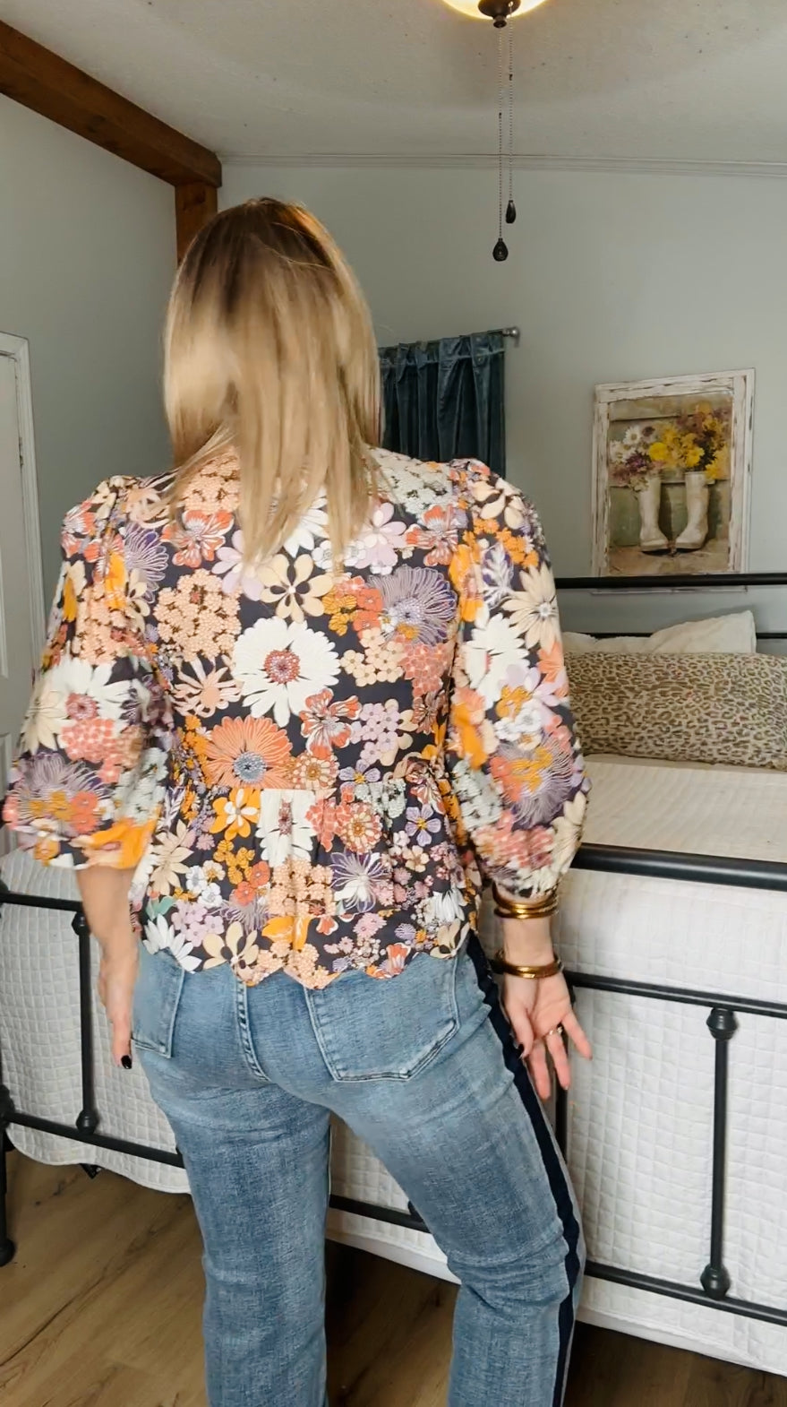 Festive Florals Bow Tie Top