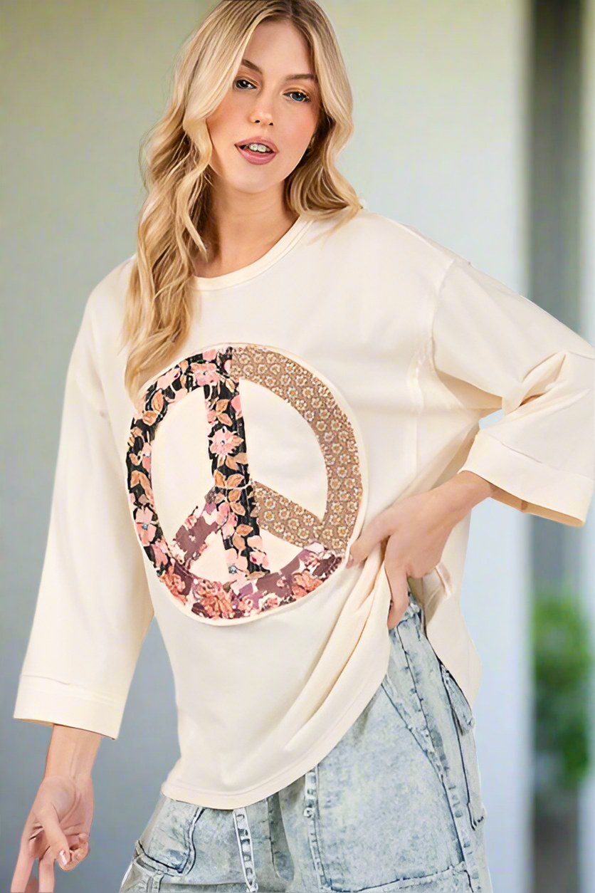SAGE + FIG Peace Patch Top