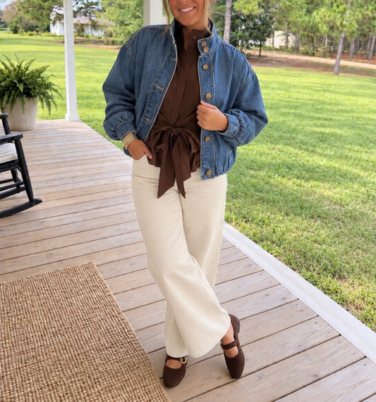 Maddison Denim Bomber Jacket