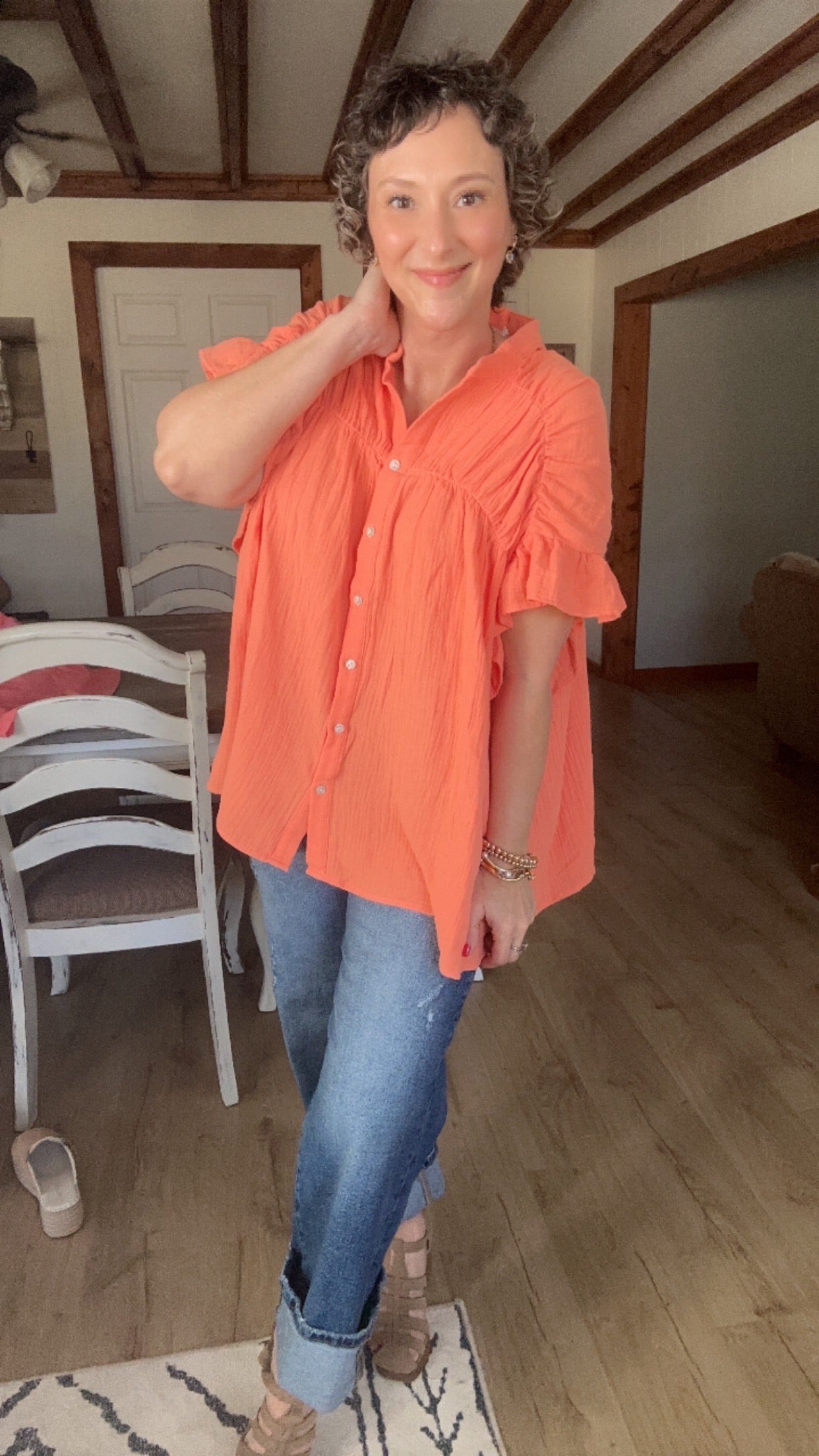 The Margo Coral Top