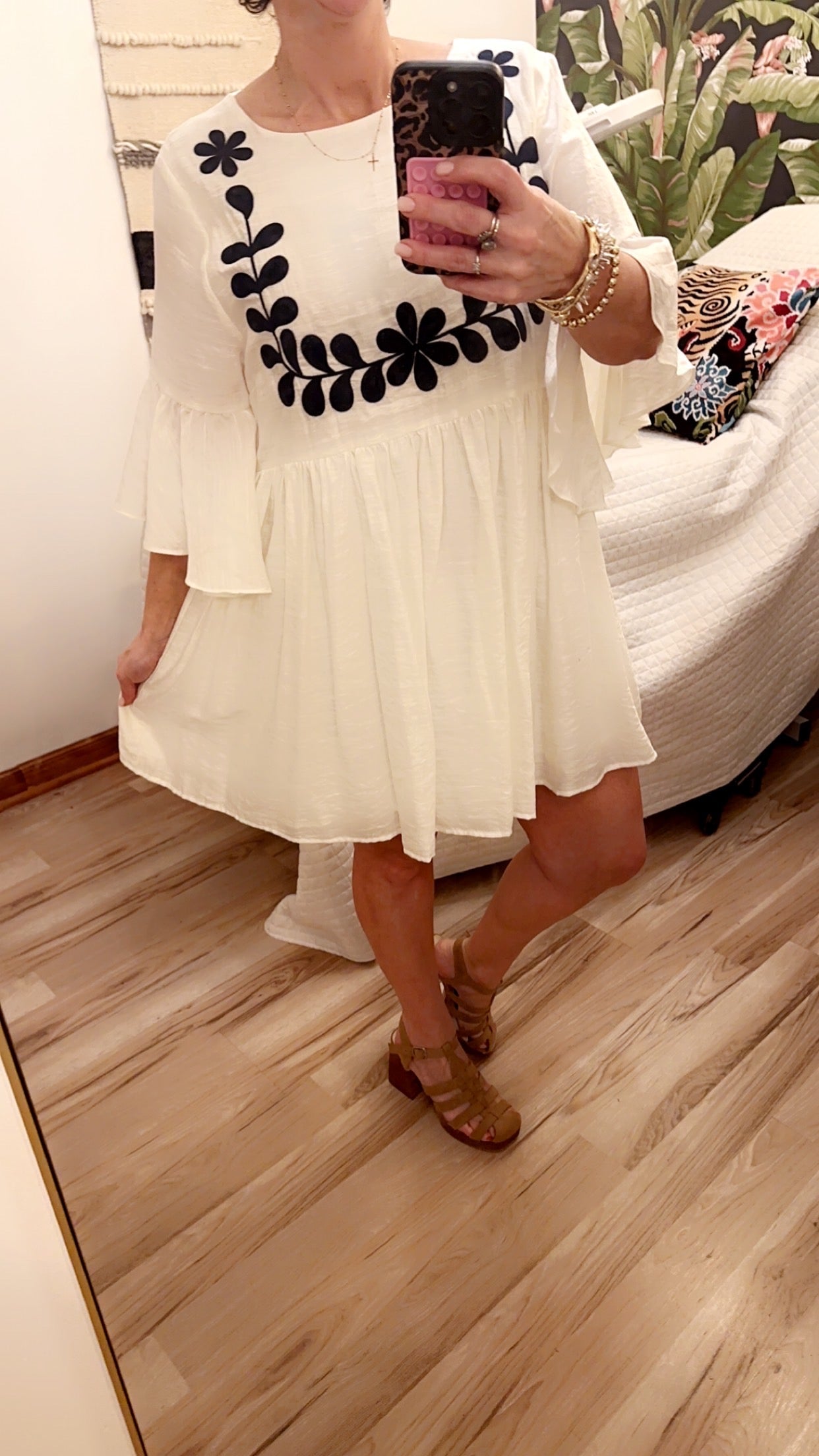 Mallory Flounce Sleeve Mini Dress
