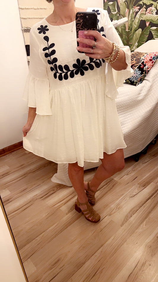 Mallory Flounce Sleeve Mini Dress