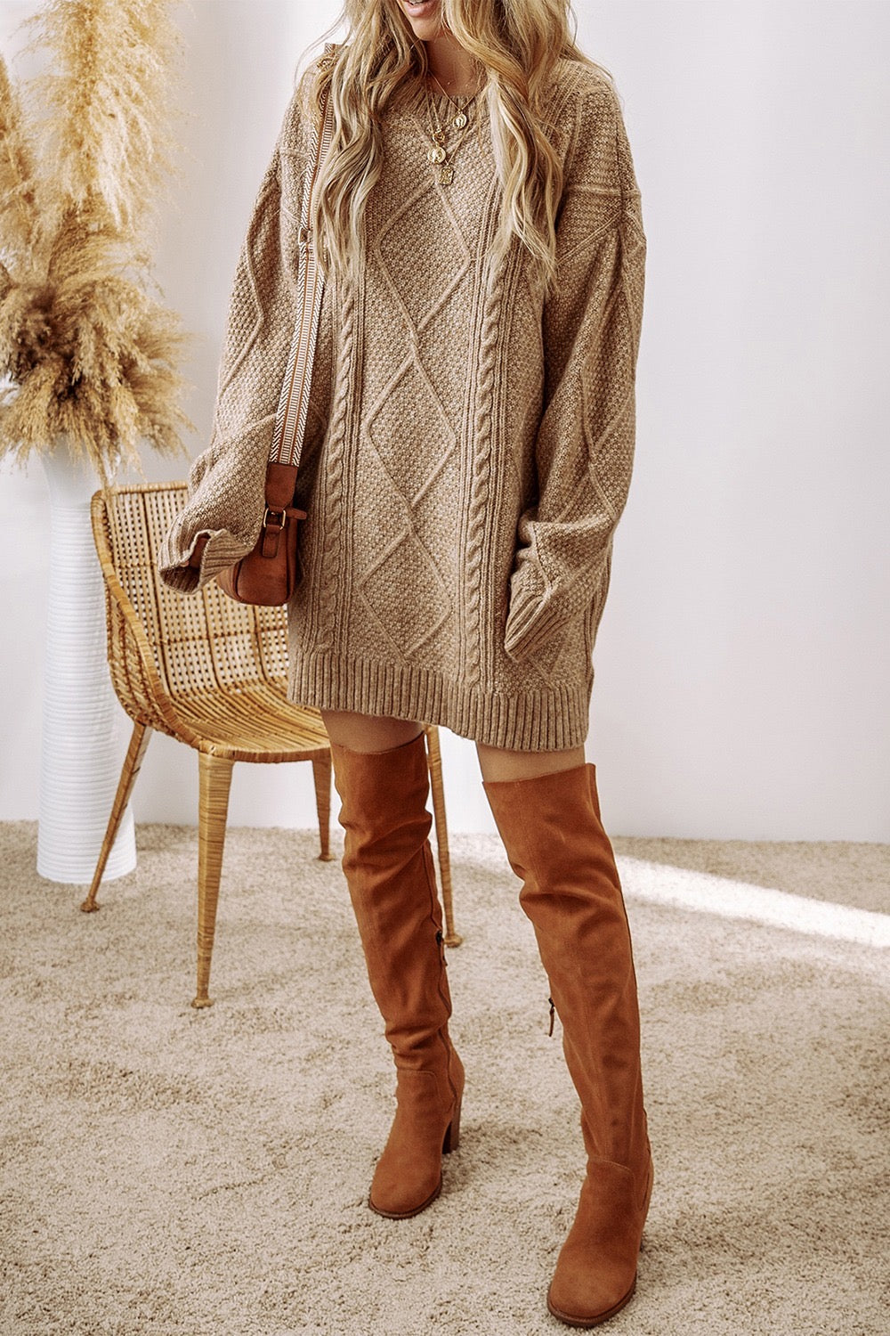 Riley Cable Knit Sweater Dress