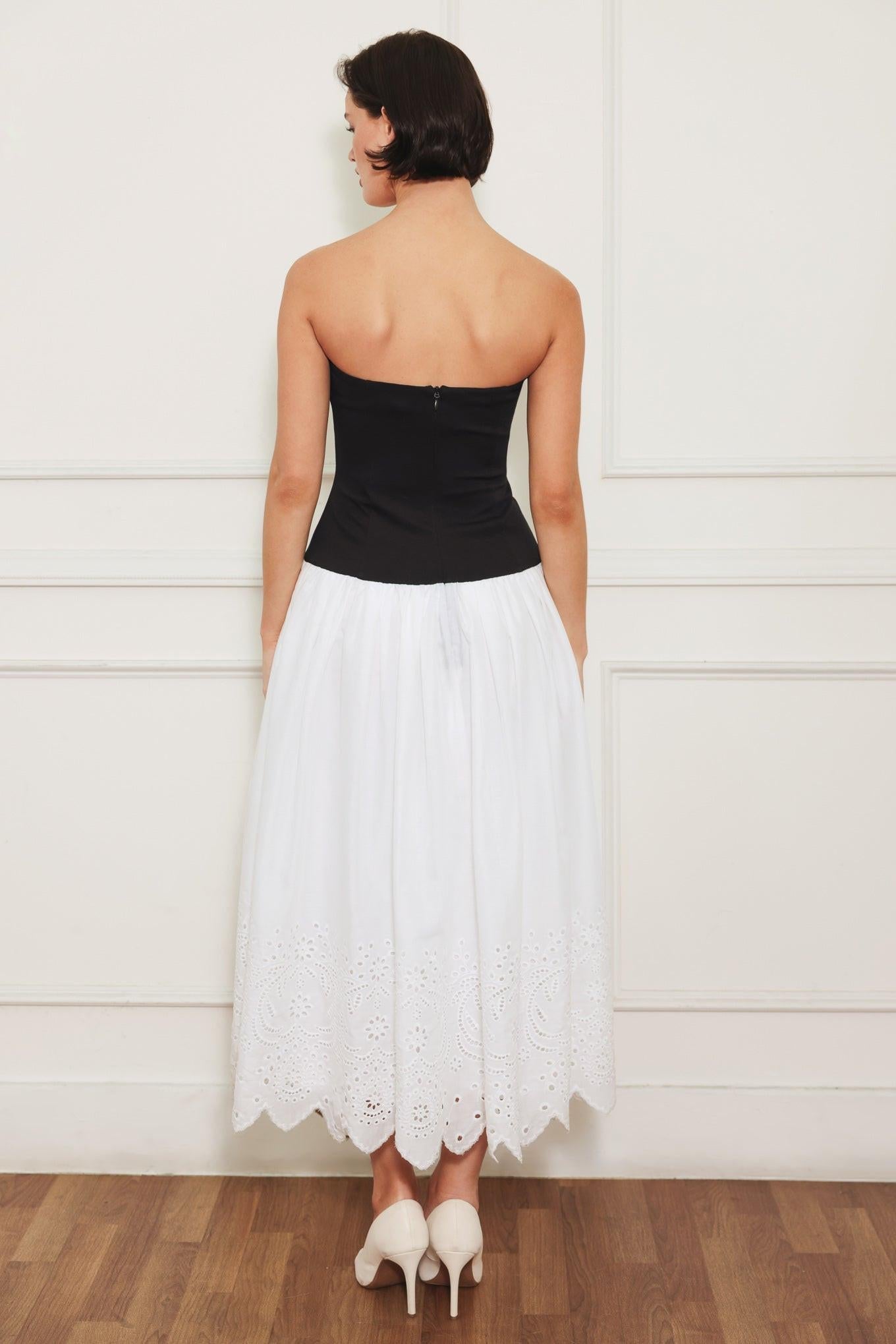 SOFT SPOKEN BEAUTY KNIT WOVEN MIDI DRESS