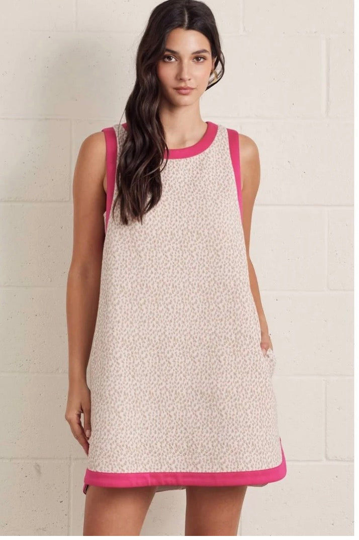 Chelsey Leopard Jaquard Mini Dress