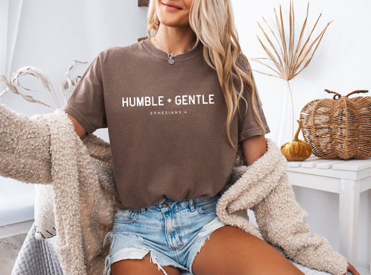 Humble and Gentle Christian Comfort Colors Garment Dyed T Shirt