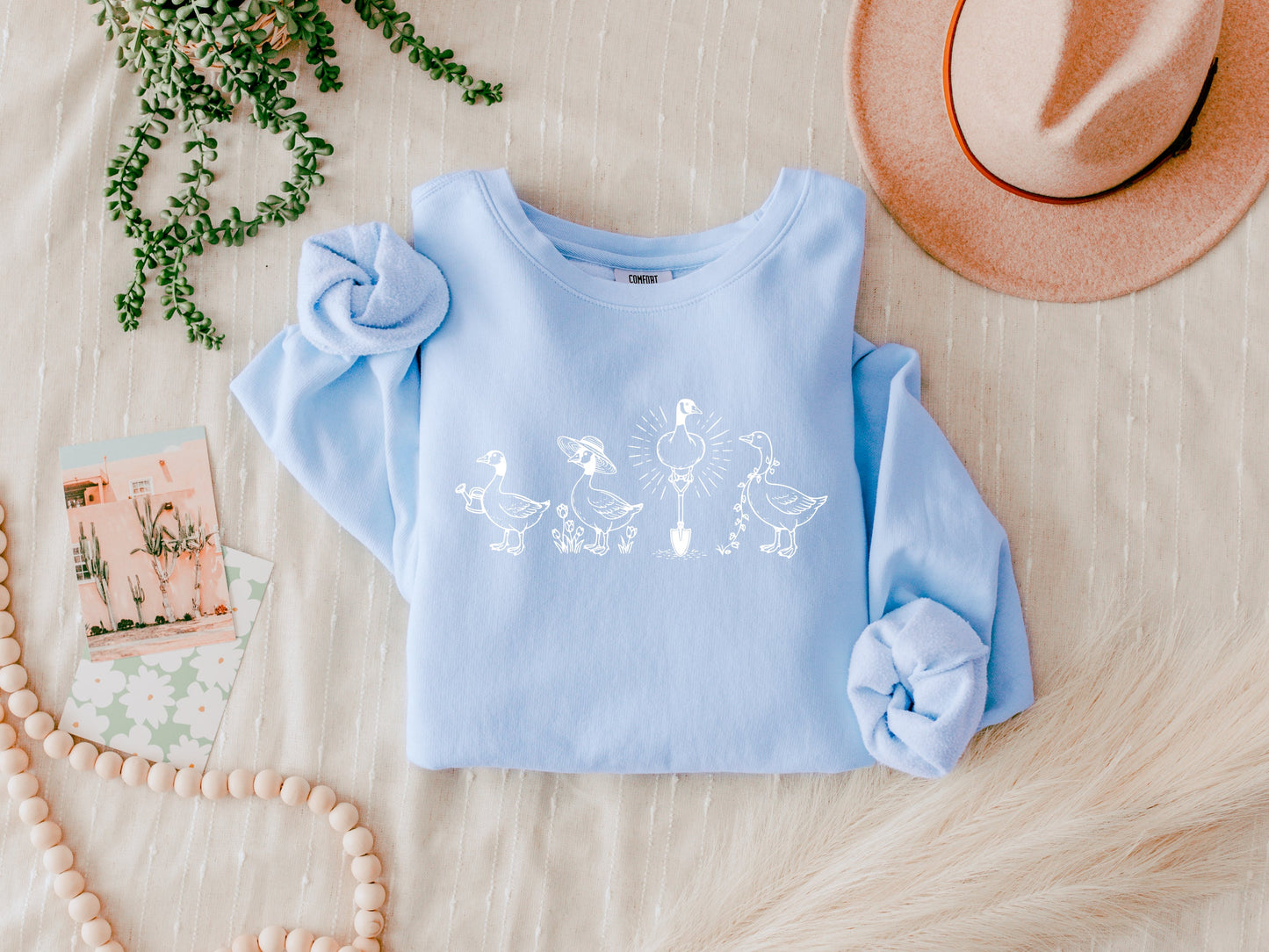 Goose Gardening Plant Botanical Garment Dyed Comfort Colors Sweatshirt