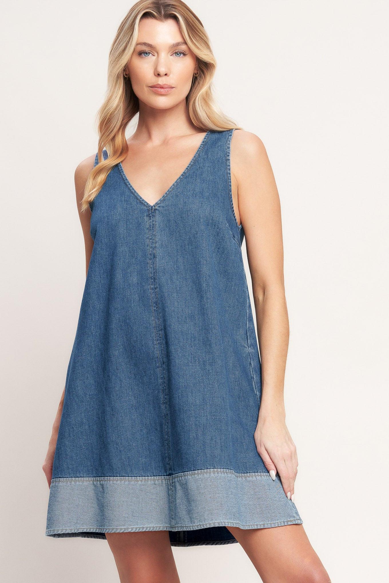 MAIN STREET DENIM MINI DRESS