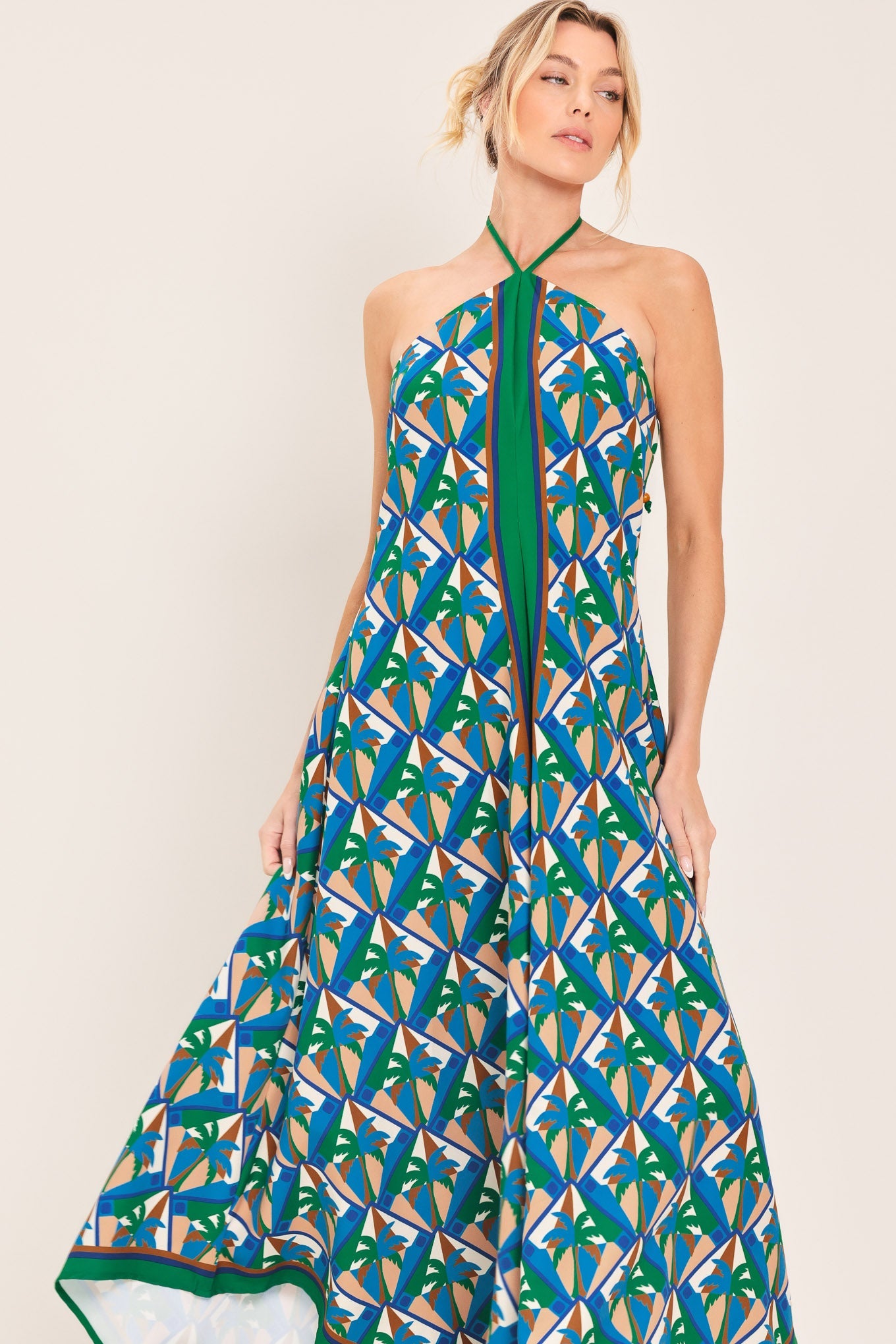 Tahini Temptation Halter Mini Dress