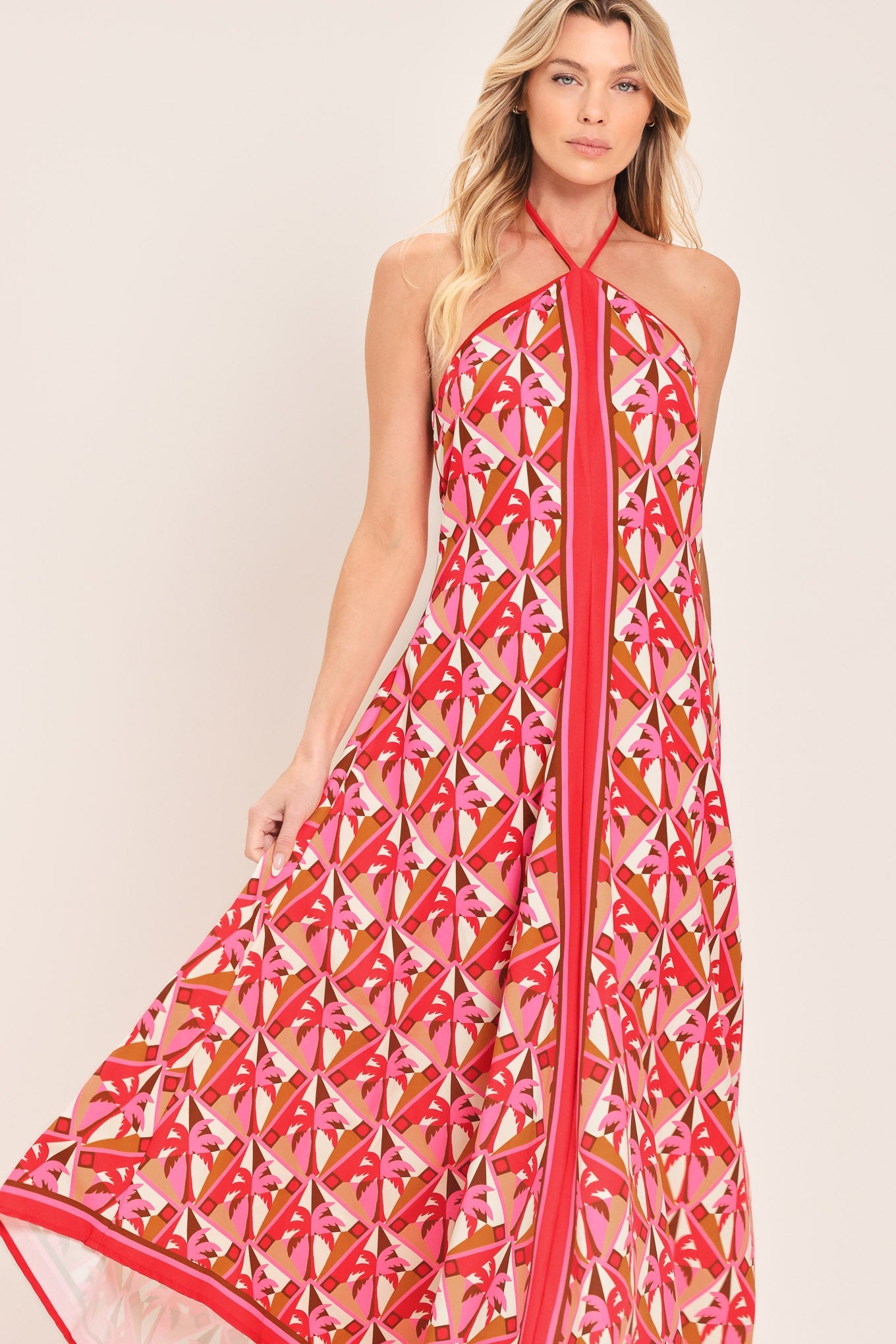 Tahini Temptation Halter Mini Dress