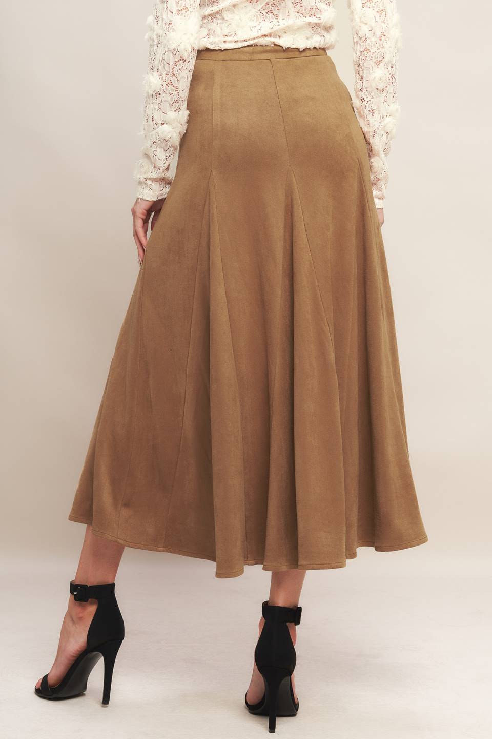 URBAN CHIC FAUX SUEDE MIDI SKIRT