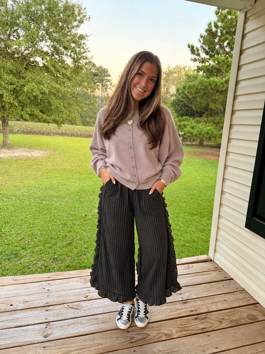 Breezy Morning Wide Ruffle Leg Pants