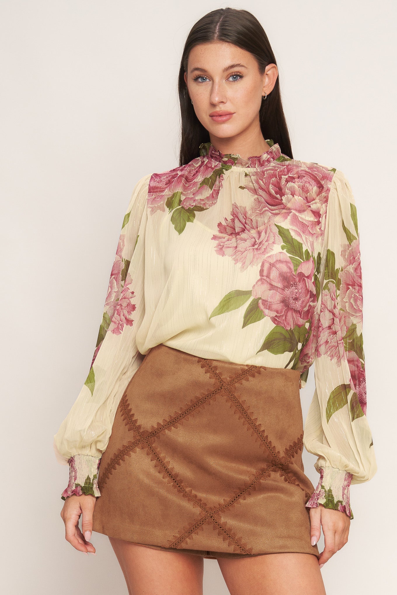 TERRA PATCH FAUX SUEDE SKORT