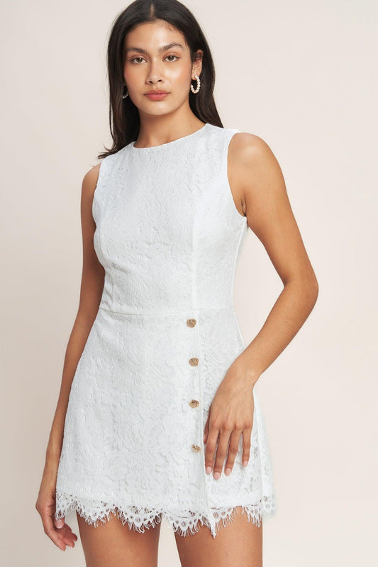 CONFIDENTLY YOURS WOVEN LACE SKORT ROMPER