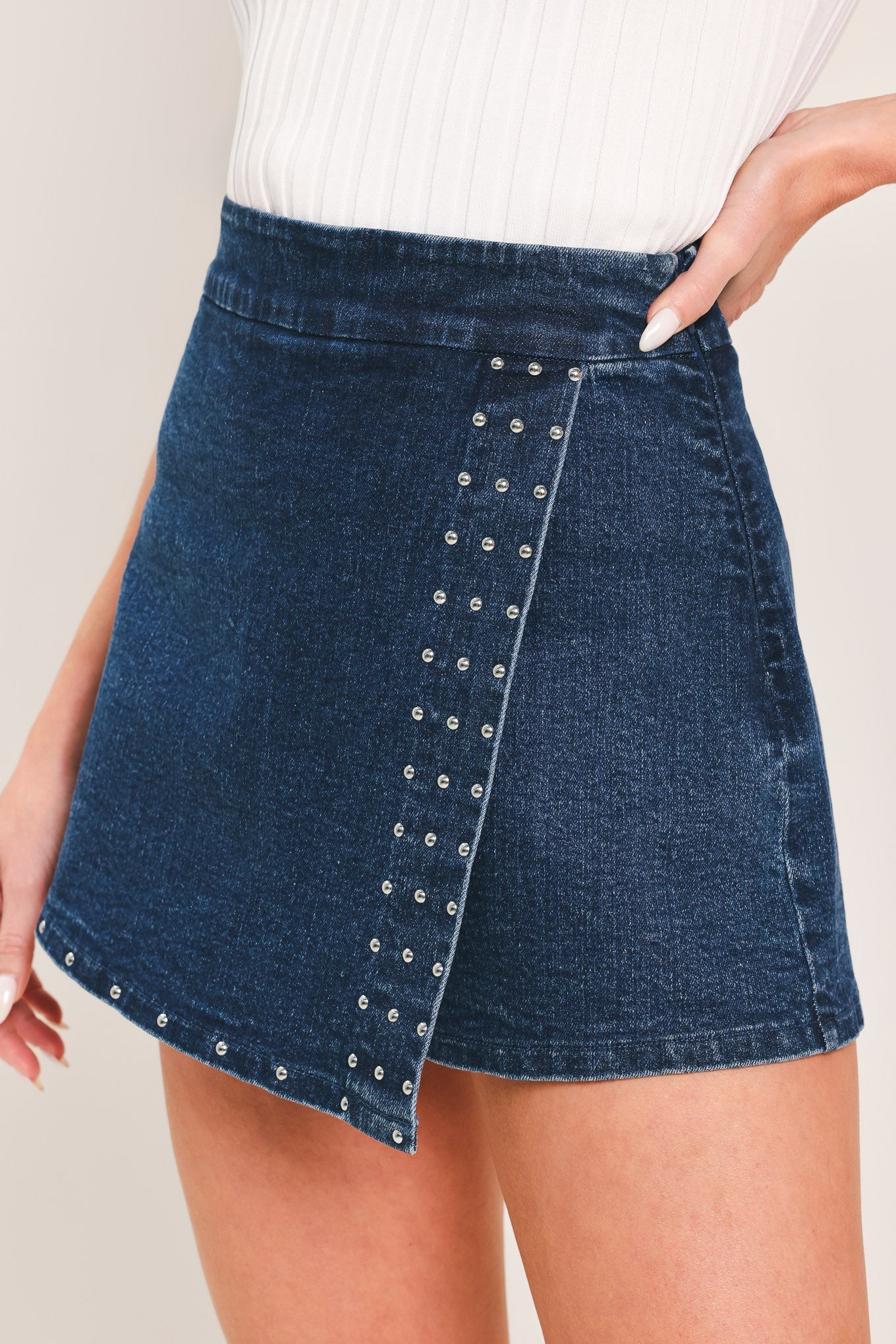 Side Line Denim Skort