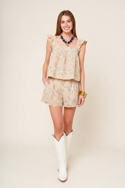 DARCY DREAM WOVEN TOP AND SHORTS SET