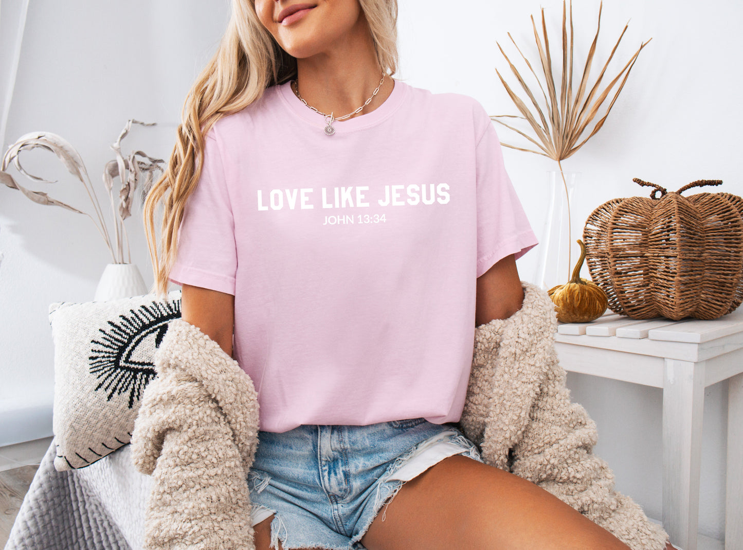 Love Like Jesus Garment Dyed Christian T Shirt