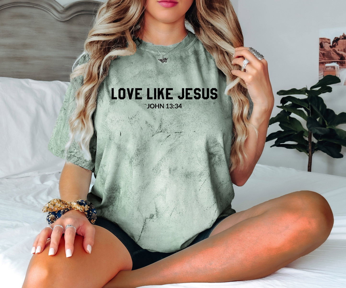 Love Like Jesus Garment Dyed Christian T Shirt