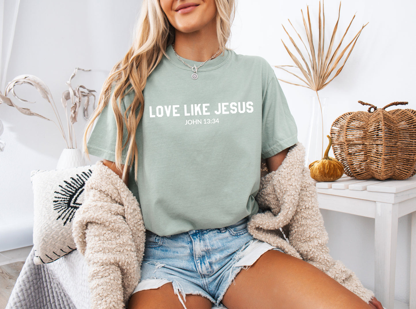 Love Like Jesus Garment Dyed Christian T Shirt