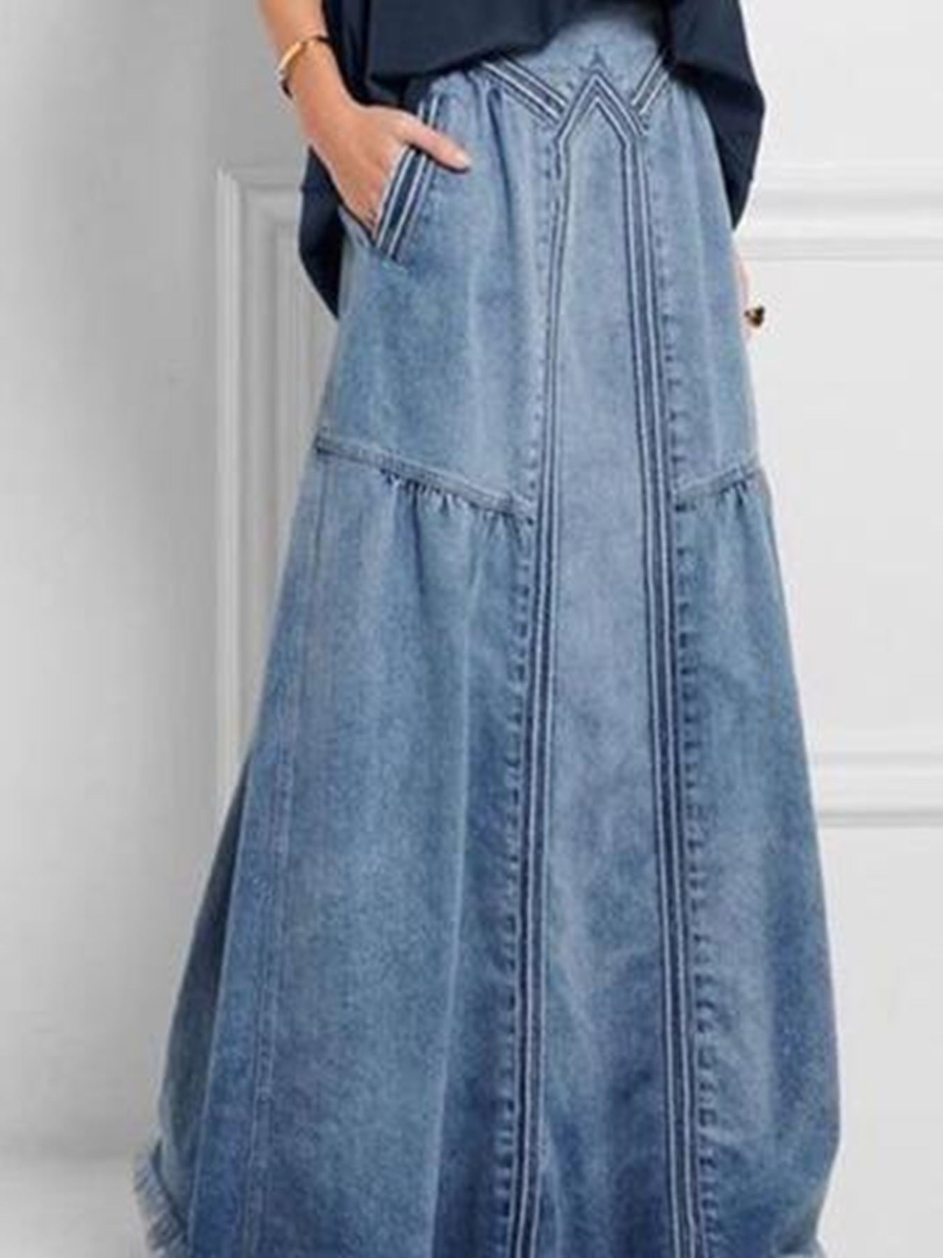 Maxi denim skirt